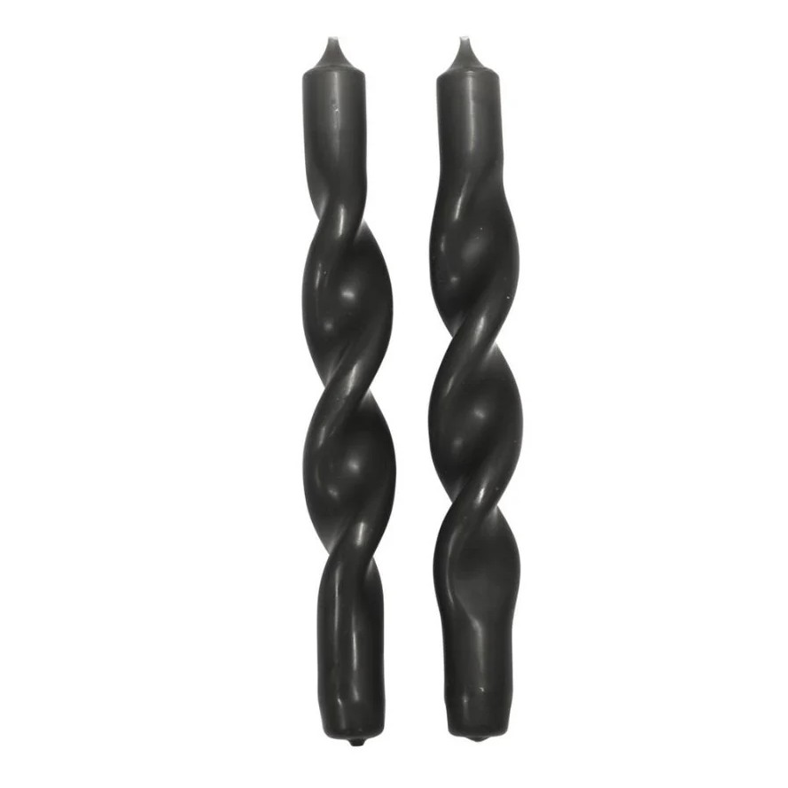 Broste Candle Twist Giftboxed Set Of 2 - Northern Dusk